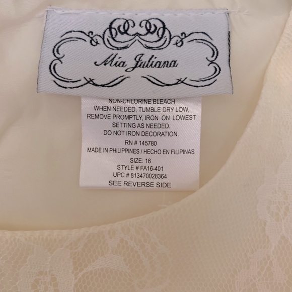Mia Juliana Formal Ivory Lace Overlay Sleeveless A-Line Occasion Dress - Picture 6 of 6